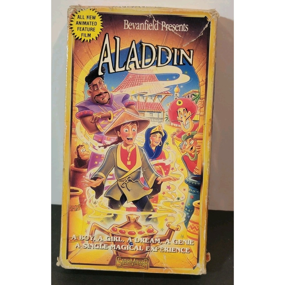 Classic "Aladdin" 2015 VHS Tape Non-Disney Brand STARMAKER Rare Tested Works
